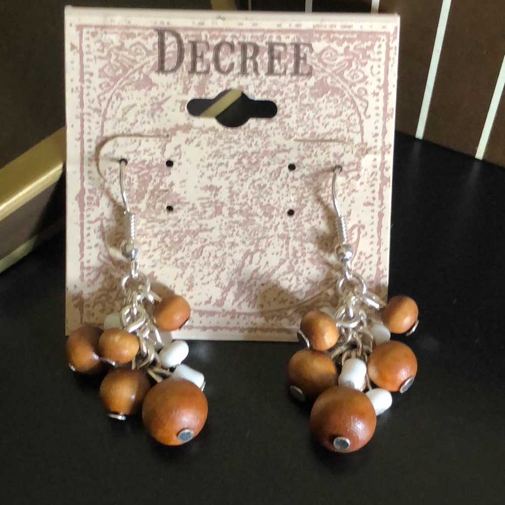 Cute Brown Beaded Earrings